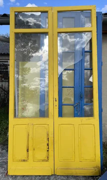 Porte double vitrée en