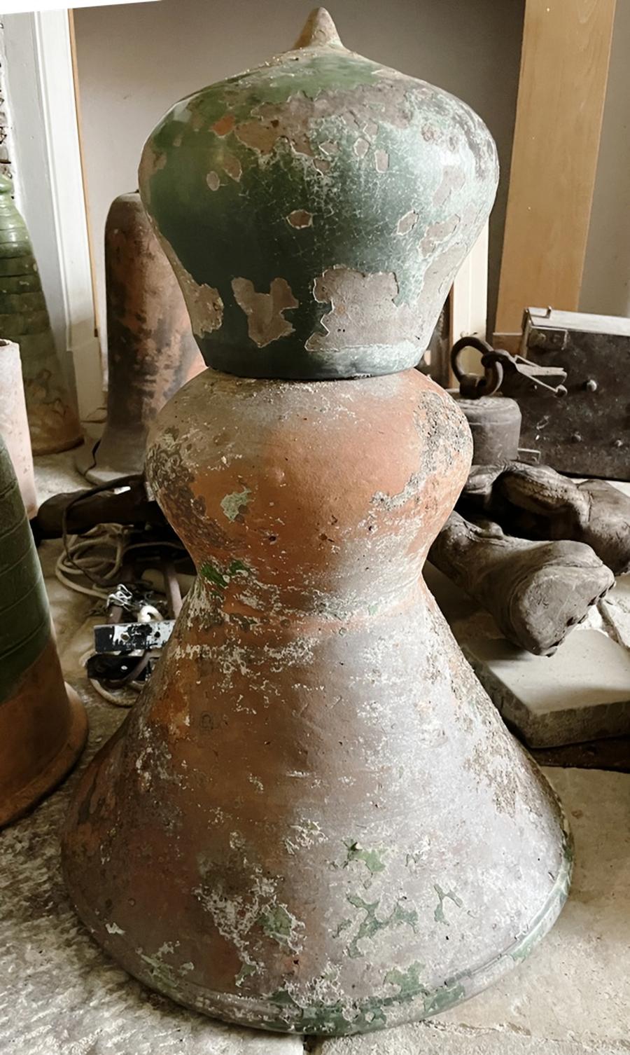Epi de faitage en terre cuite vernissée vert