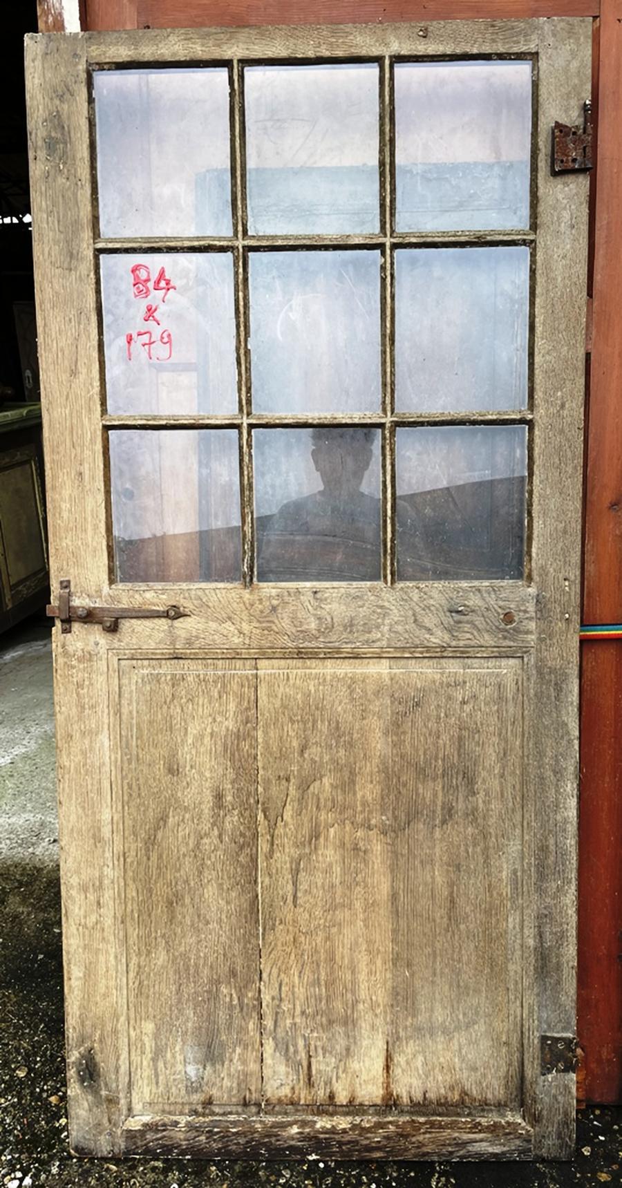 Ancienne porte vitrée de 9 carreaux anciens